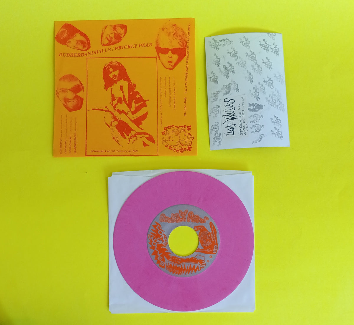 Lone Wolves - Rubberbandballs / Prickly Pear (Pink 7") - 1993 - WC 002 Used - EX - Vinyl