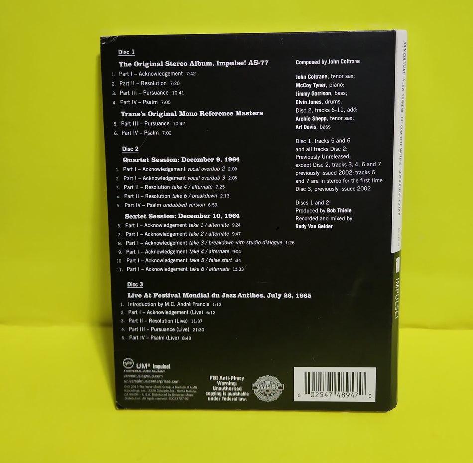 John Coltrane - A Love Supreme (The Complete Masters) - 2015 - B0023727-02 Used - NM - CDs