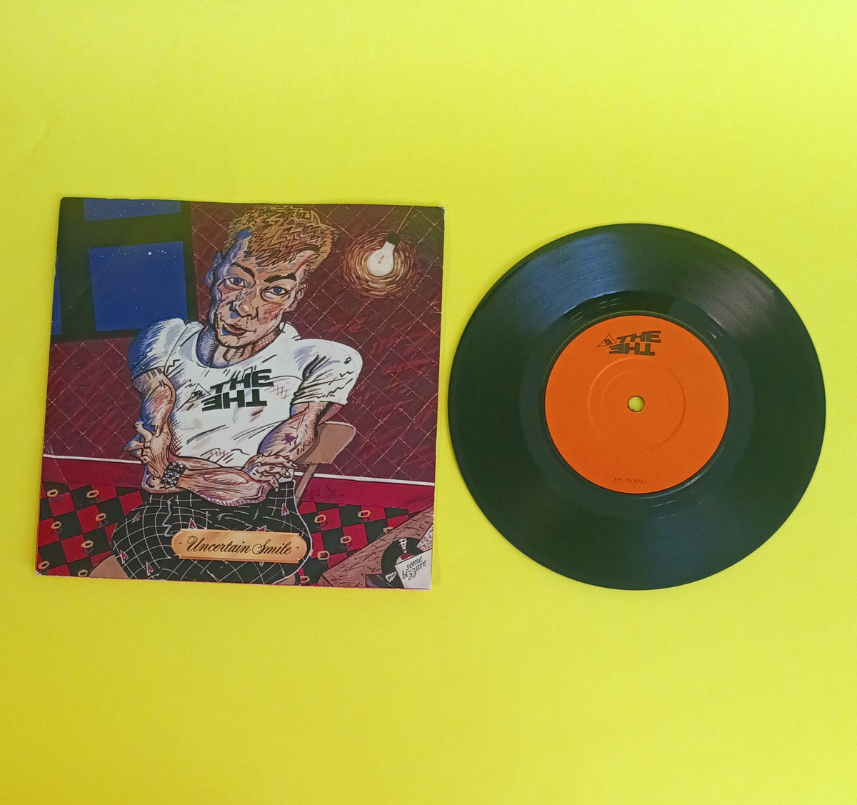 The The - Uncertain Smile (UK 7" Lyrics Rear P/S) - 1982 - EPC A2787 Used - VG++ - Vinyl
