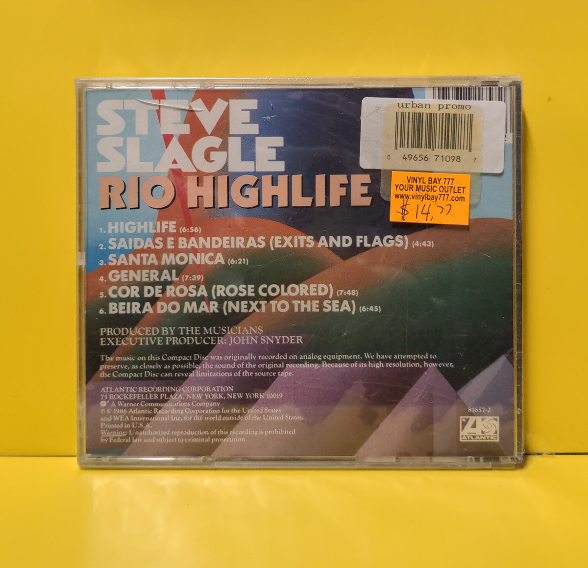 Steve Slagle - Rio Highlife - 1986 - 7 81657-2 New - Sealed - CDs