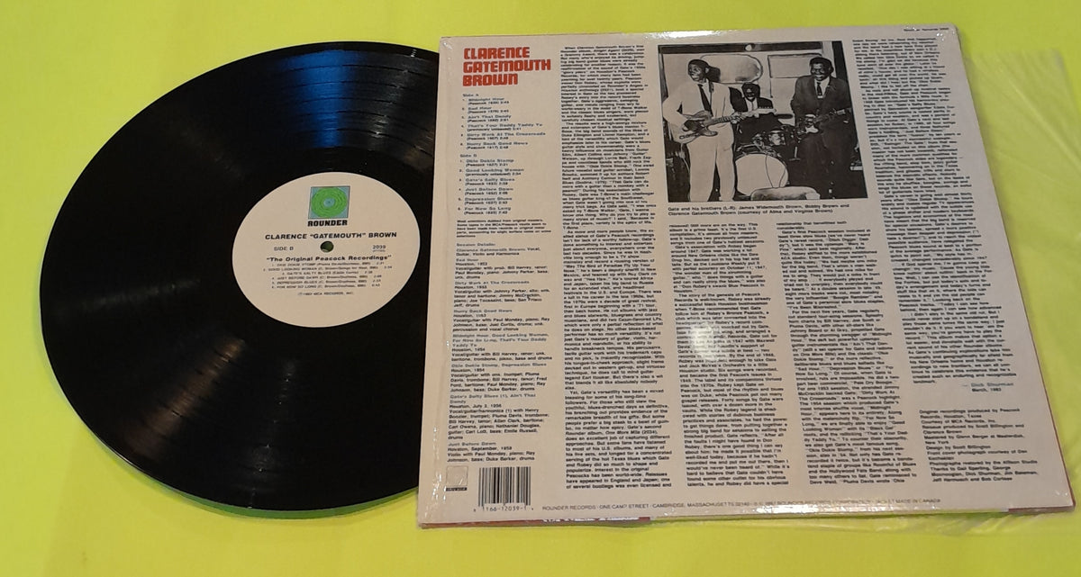Clarence Gatemouth Brown - The Original Peacock Recordings - 1987 - Rounder Records 2039 Used - EX - Vinyl