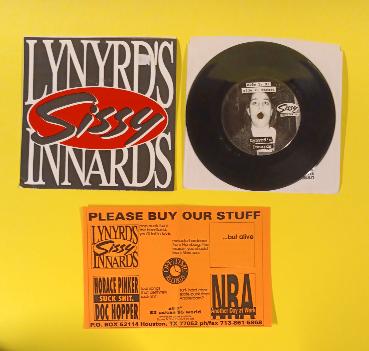Lynyrd's Innards - Sissy 7" - 1995 - OTR 0010 Used - EX - Vinyl