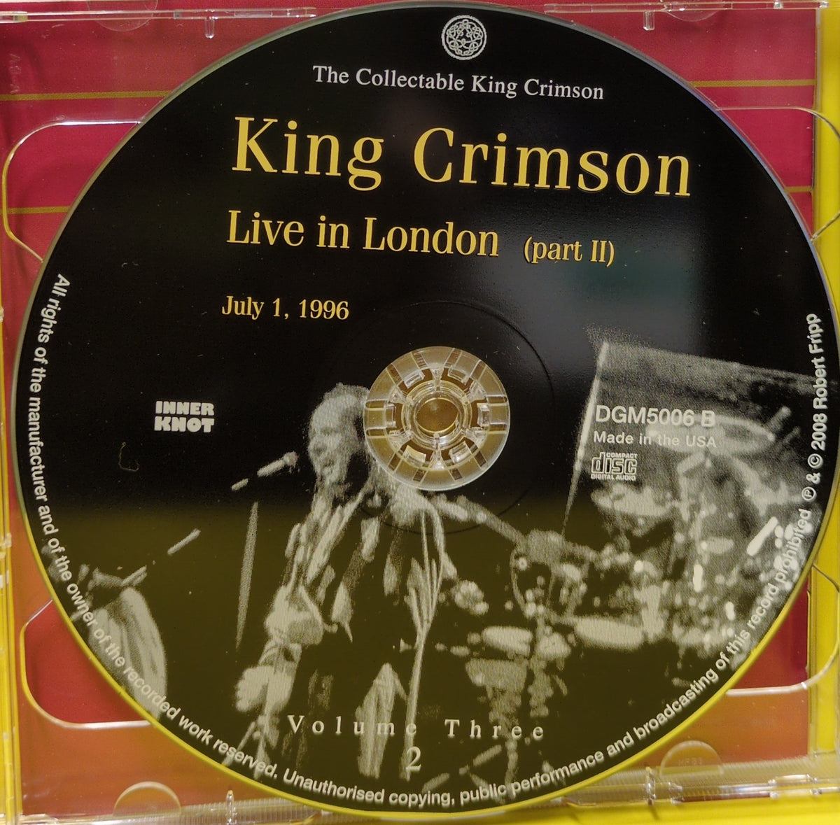 King Crimson - The Collectable King Crimson Volume Three (Live At The Shepherds Bush Empire, London, 1996) - 2008 - DGM5006 Used - VG++ - 2xCD