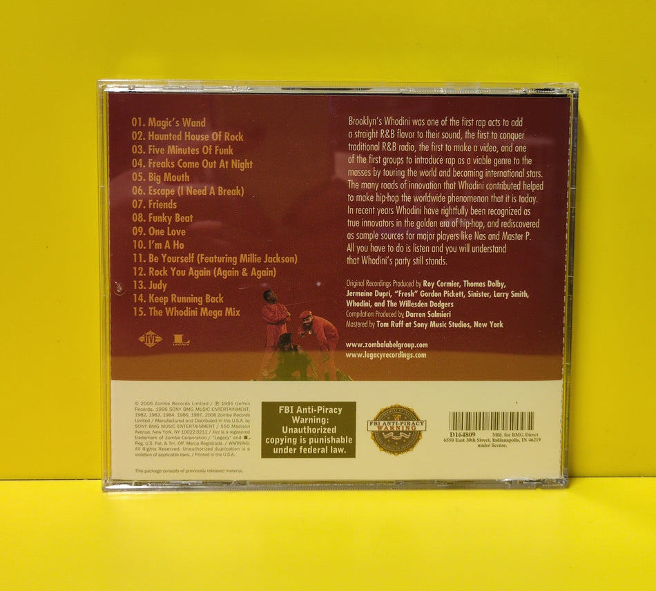 Whodini - Funky Beat: The Best Of Whodini - 2006 - 82876 81596 2 Used - VG++ - CDs - Record Club Edition