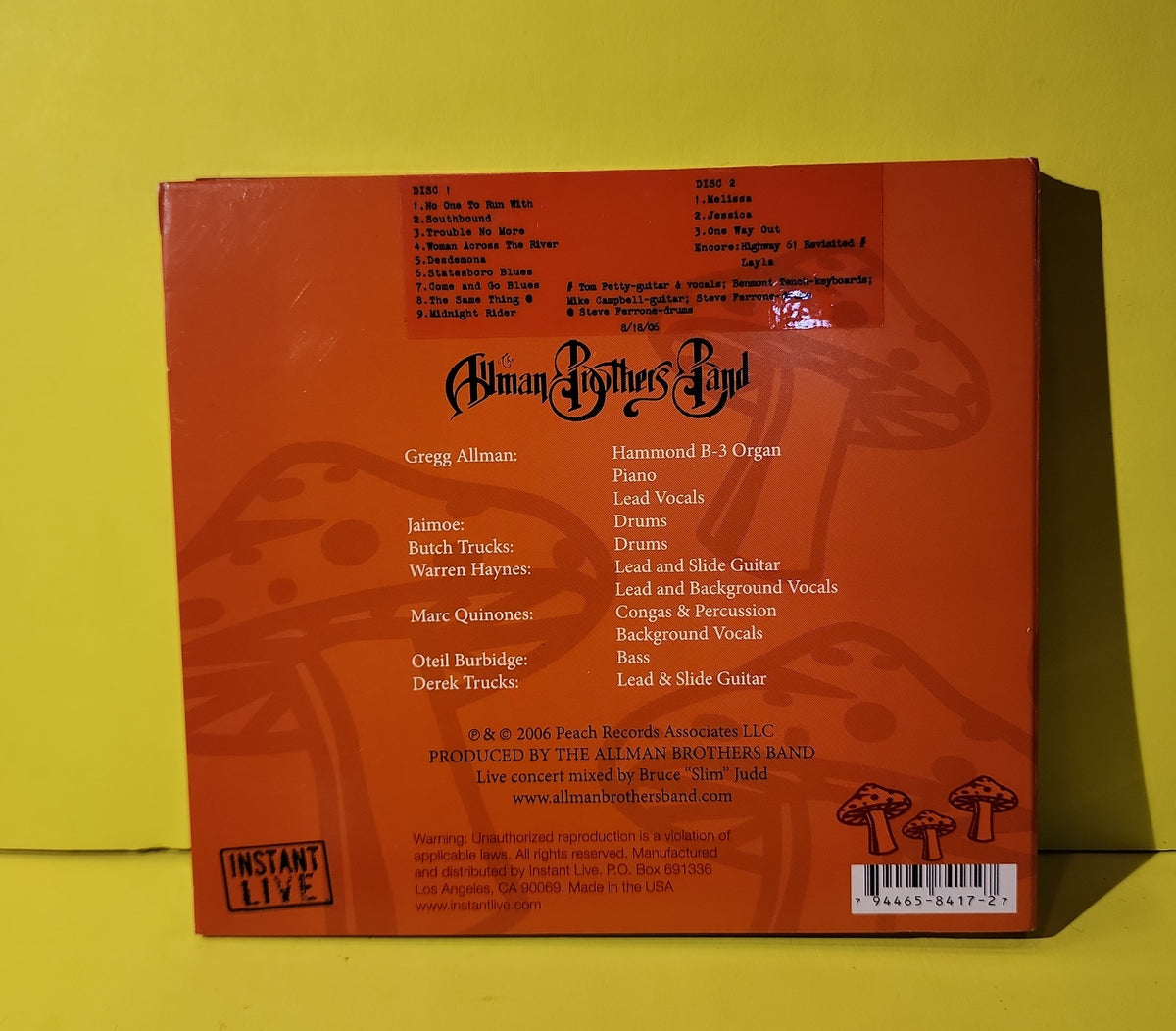 The Allman Brothers Band - Tweeter Center Camden, NJ 8/18/06 / CDR - 2006 - Used - VG++ - CDs