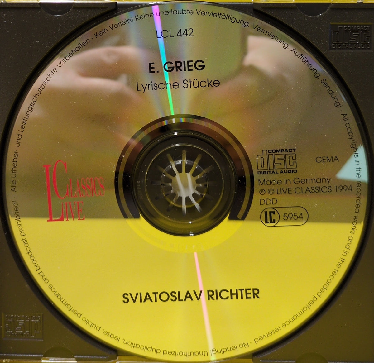 Edvard Grieg, Sviatoslav Richter - Lyrische Stucke - 1994 - LCL 442 Used - EX - CDs
