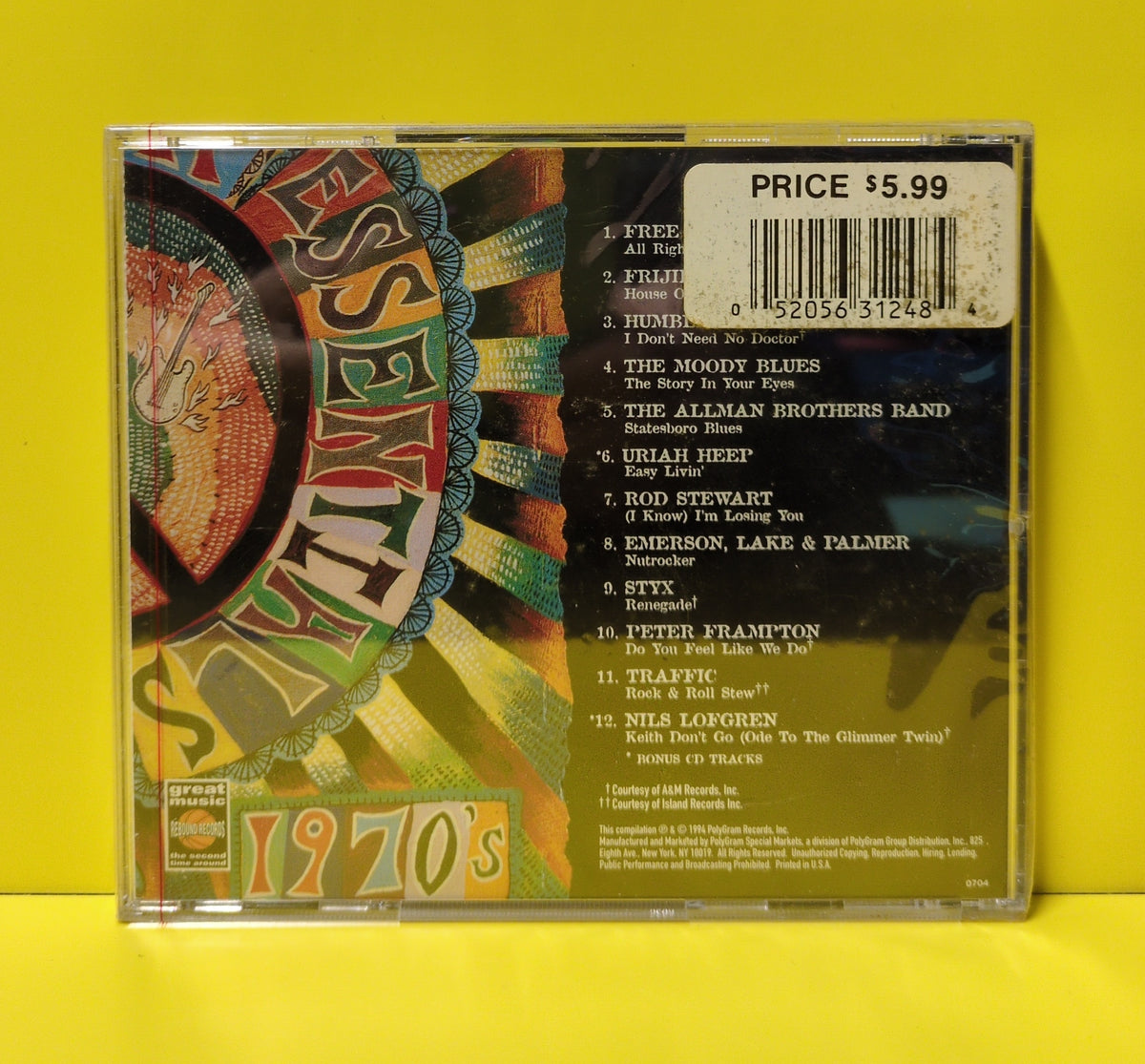 Various - Hard Rock Essentials: The 70's - 1994 - 314 520 278-2 New - Sealed - CDs
