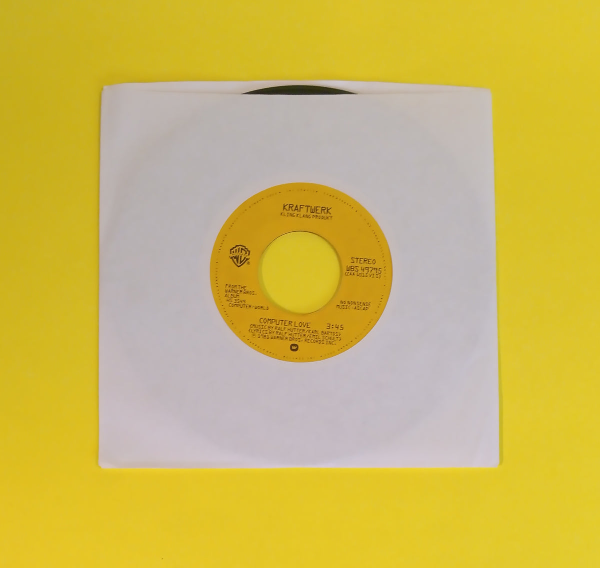 Kraftwerk - Numbers / Computer Love 7" - 1981 - WBS 49795 Used - VG++ - Vinyl