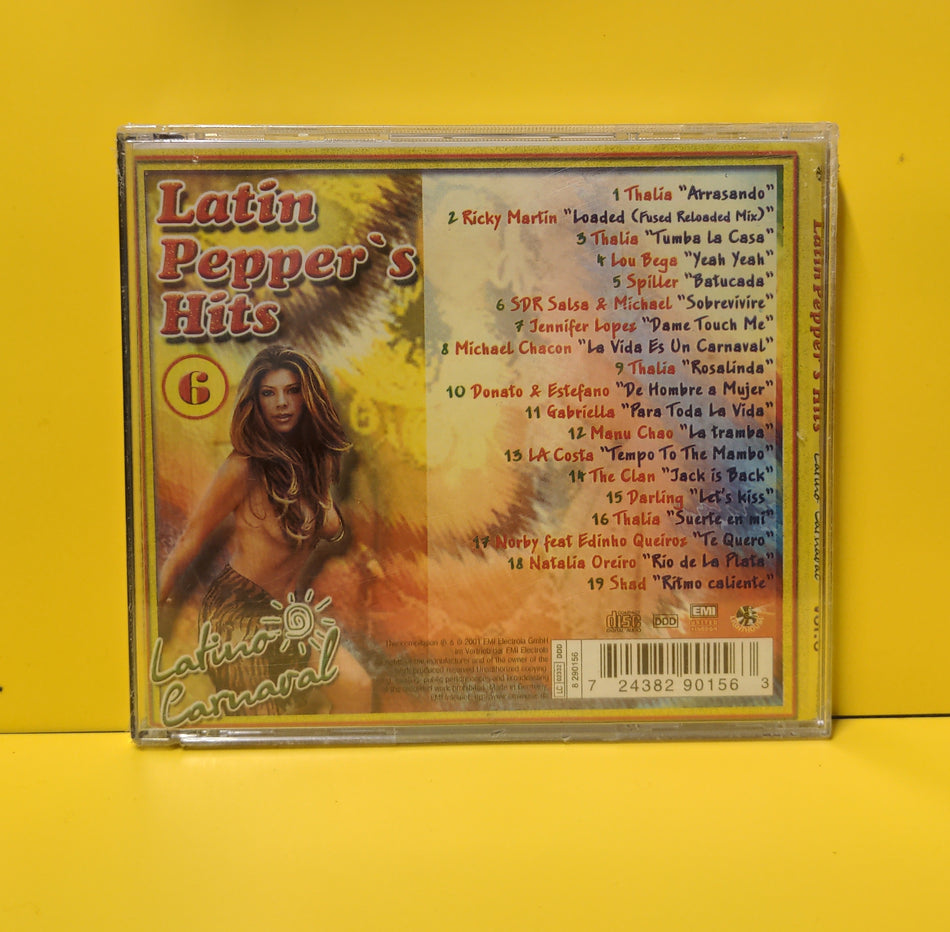 Various - Latin Pepper's Hits Latino Carnaval 6 - 2001 - 8 290156 New - Sealed - CDs