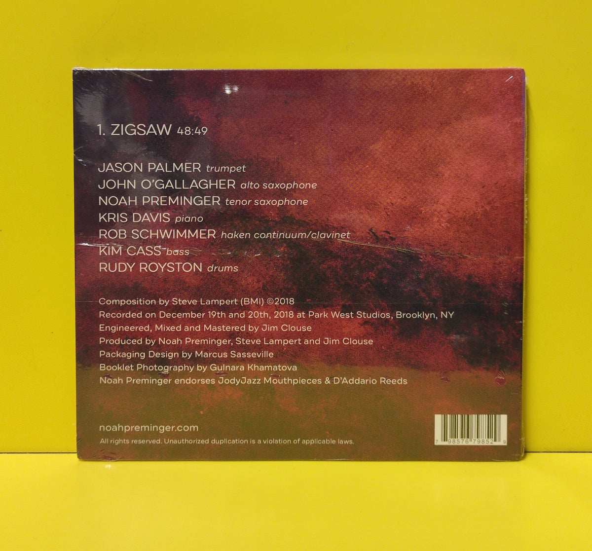Noah Preminger Group - Zigsaw: Music Of Steve Lampert - 2019 - New - Sealed - CDs