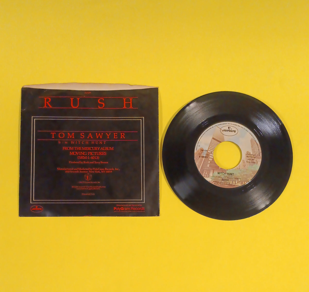 Rush - Tom Sawyer / Witch Hunt 7" - 1981 - 76109 Used - EX - Vinyl