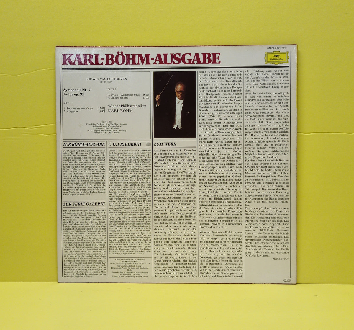 Beethoven / Weiner Philharmoniker - Karl Bohm - Symphonie Nr. 7 - 1983 - 2543 169 Used - EX - Vinyl