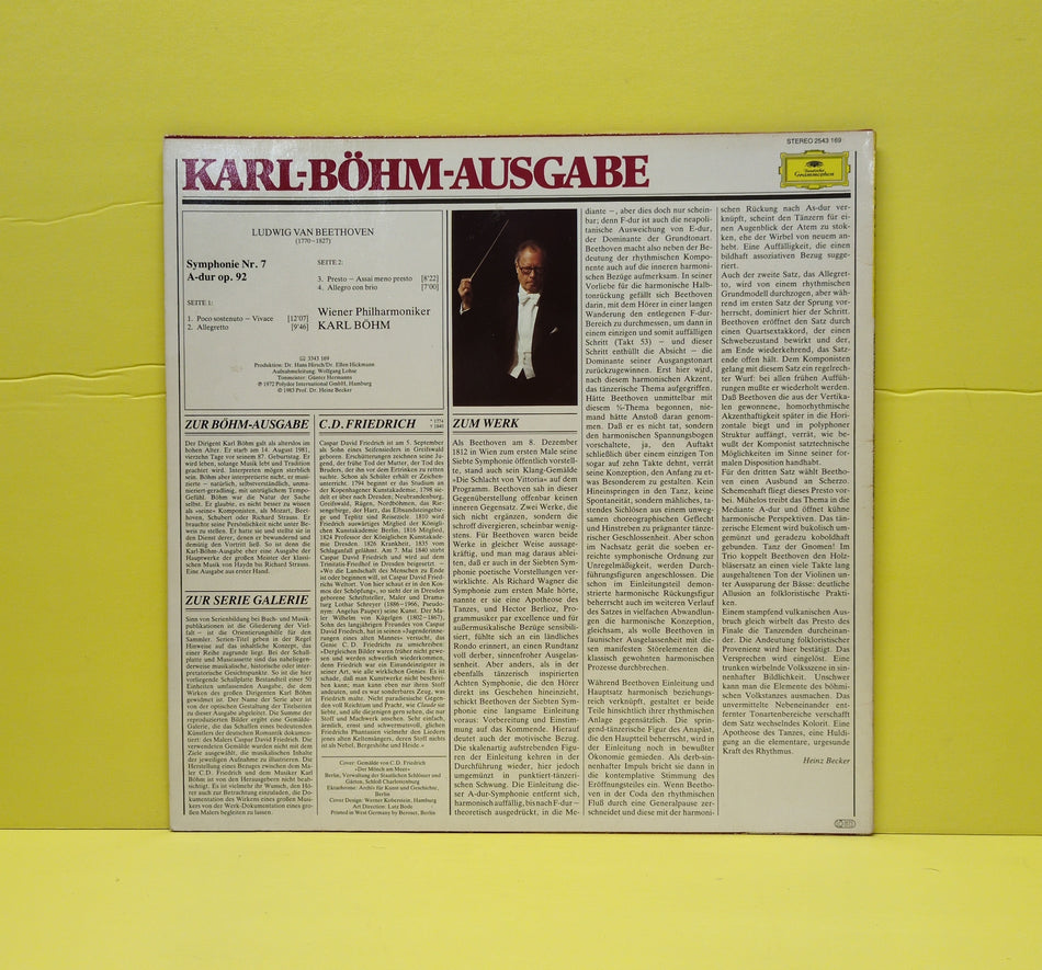 Beethoven / Weiner Philharmoniker - Karl Bohm - Symphonie Nr. 7 - 1983 - 2543 169 Used - EX - Vinyl