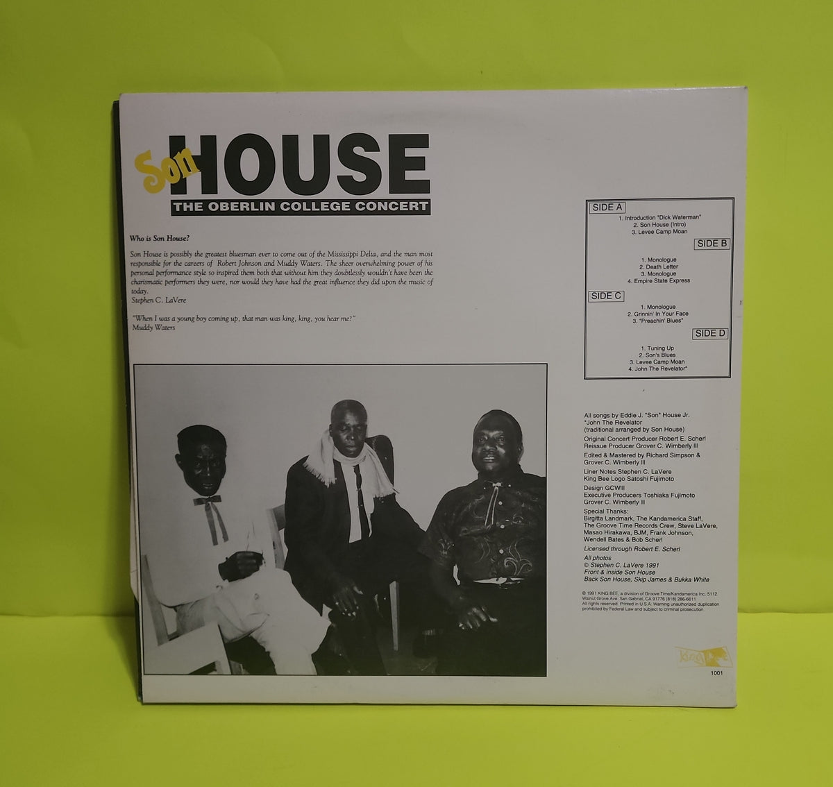Son House - The Oberlin College Concert - 1991 - 1001 Used - NM - Vinyl
