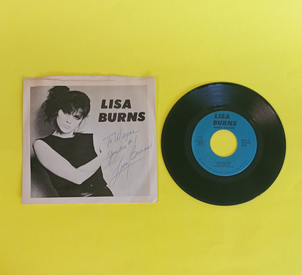 Lisa Burns - Love Wanted / Cool Boy Cruel Boy (Autographed 7") - 980 - 3020 Used - VG++ - Vinyl