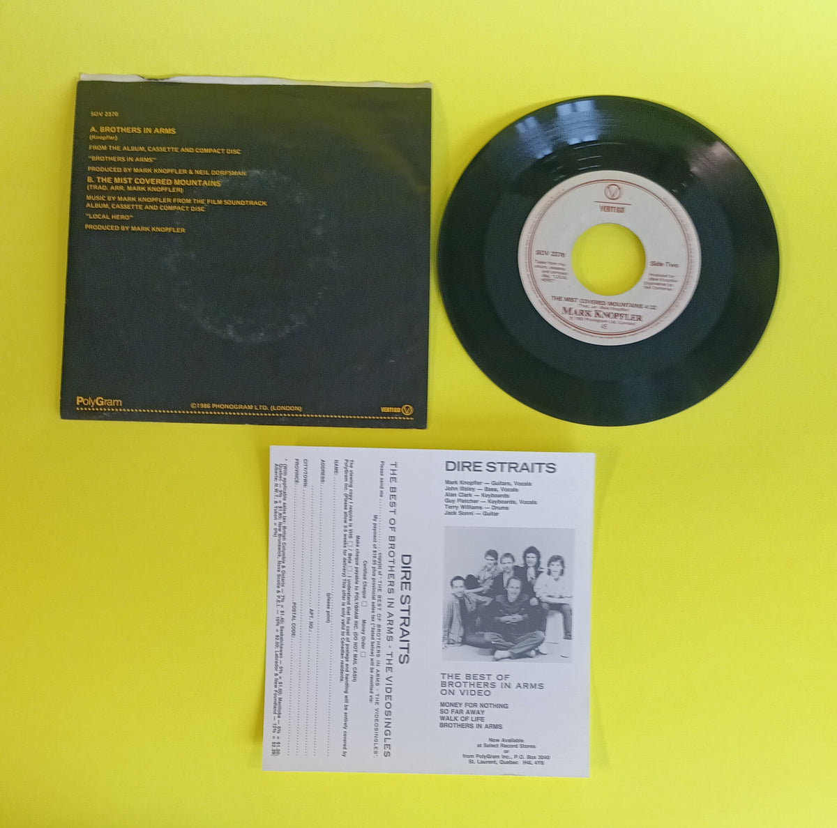 Dire Straits - Brothers in Arms (Canada 7") - 1986 - SOV 2370 Used - VG++ - Vinyl
