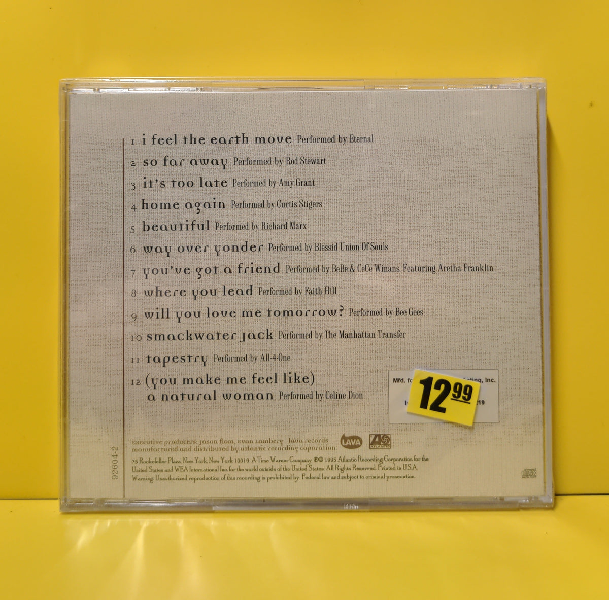 Various  - Tapestry Revisited: A Tribute To Carole King  - 1995 - 92604-2 New - Sealed - CDs - Club Edition