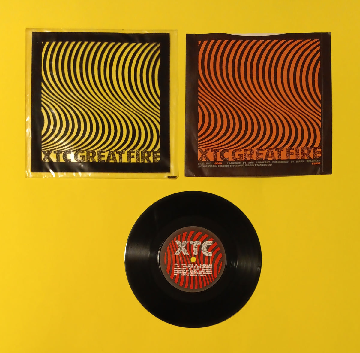 XTC - Great Fire / Gold (UK 7") - 1983 - VS553 Used - EX - Vinyl
