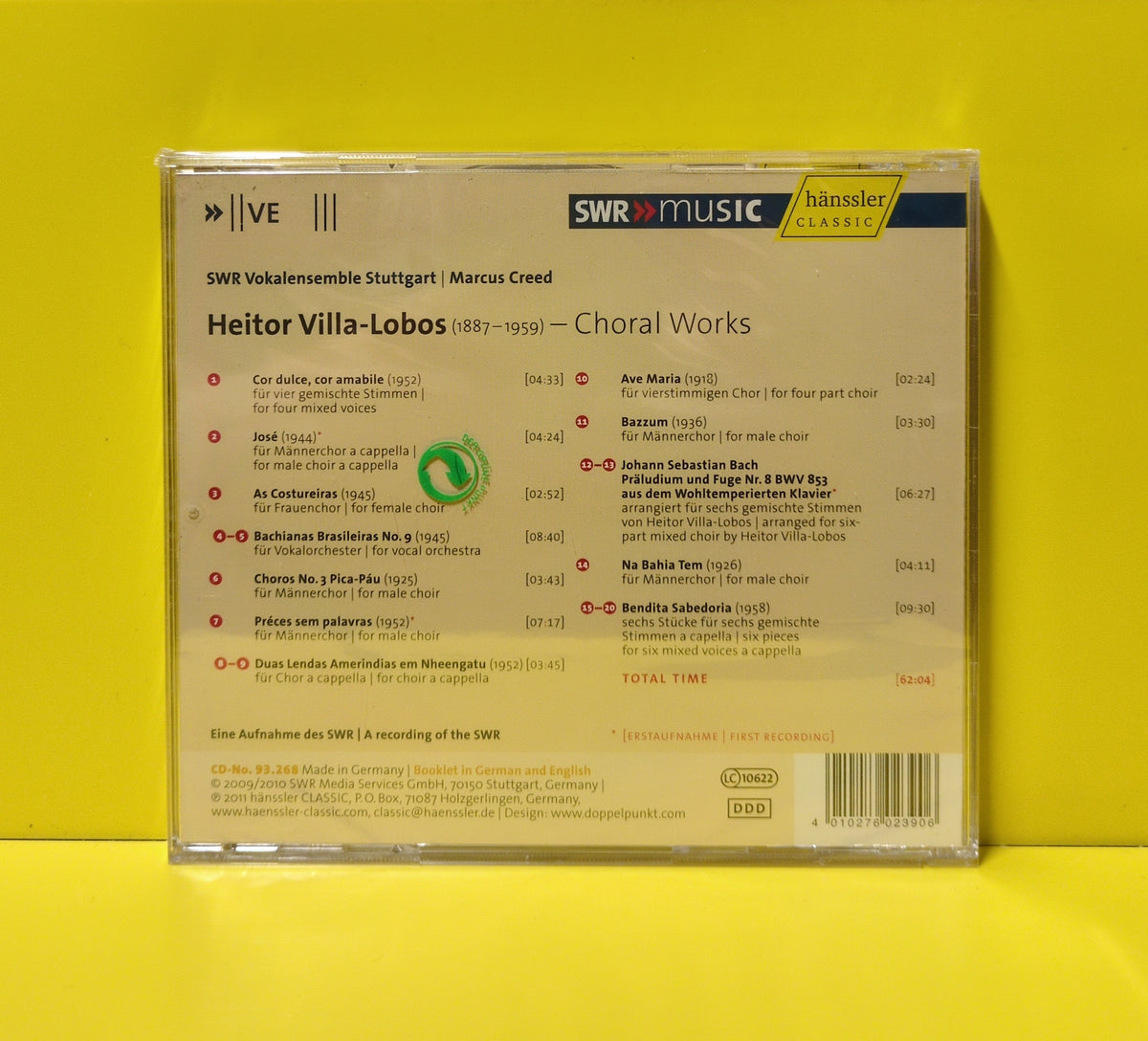 Heitor Villa-Lobos - SWR Vokalensemble Stuttgart, Marcus Creed - 2011 - CD 93.268 New - Sealed - CDs