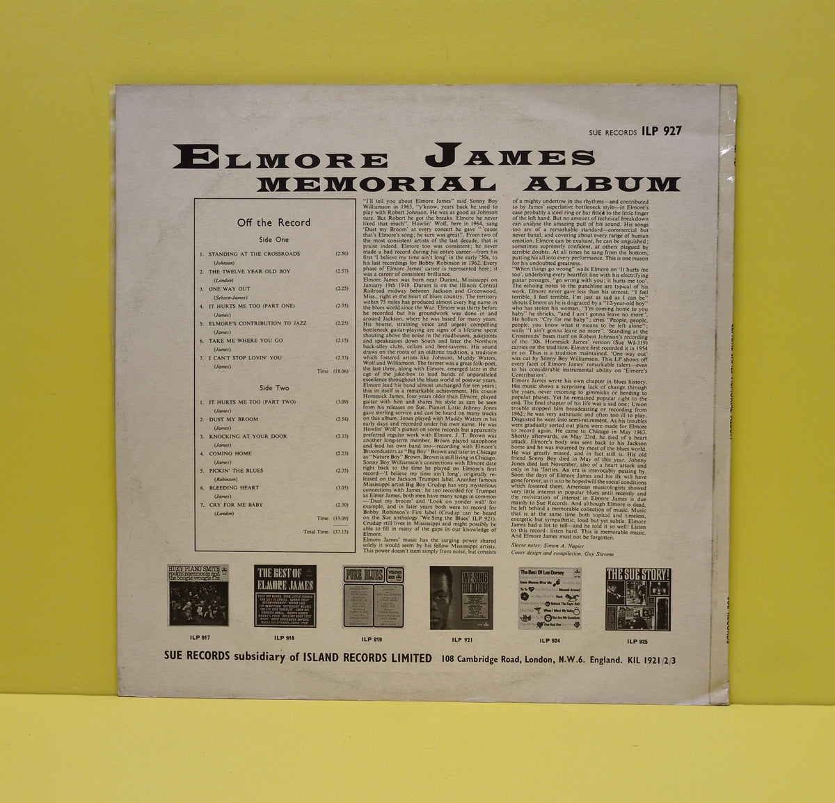 Elmore James - Memorial Album - 1965 - ILP 927 Used - VG++ - Vinyl