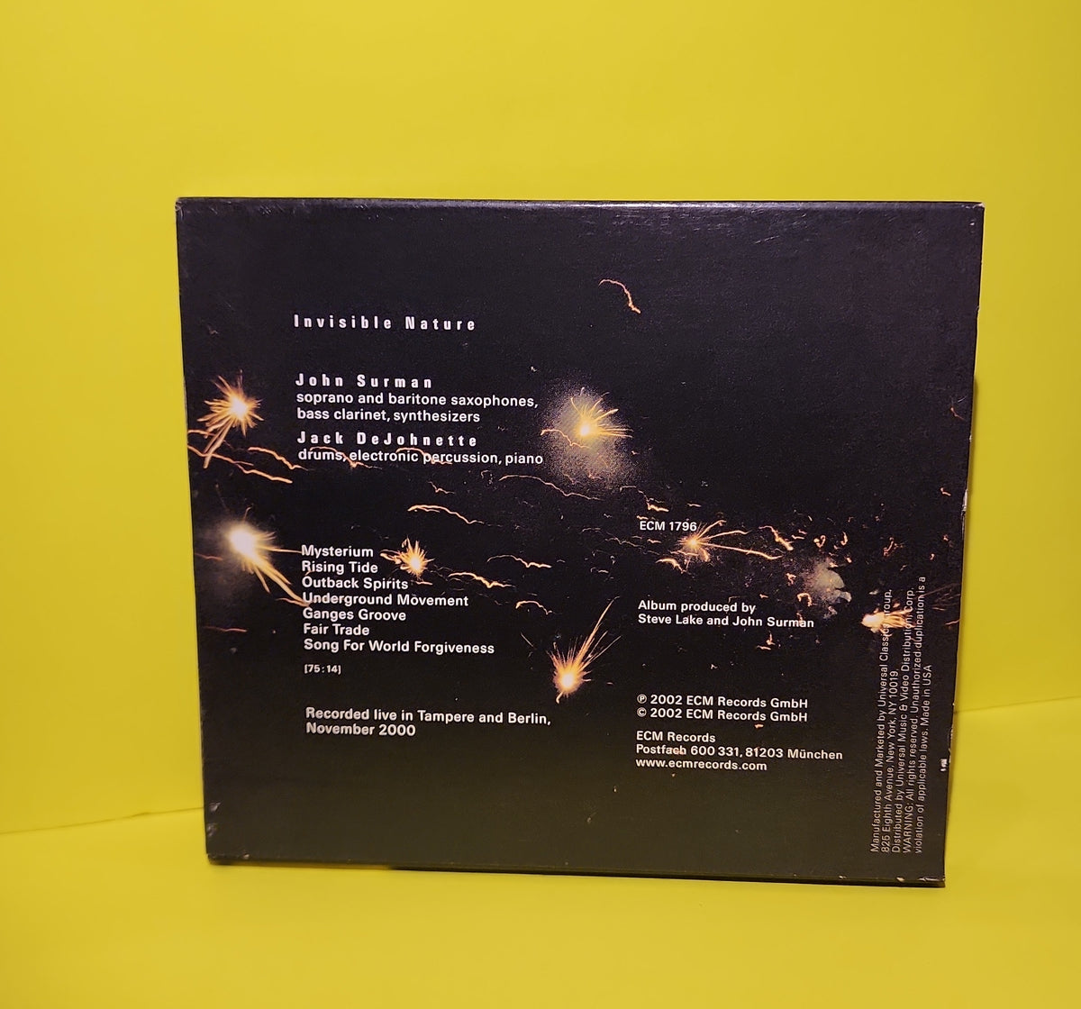 John Surman / Jack DeJohnette - Invisible Nature  - 2002 - ECM 1796 Used - NM - CDs