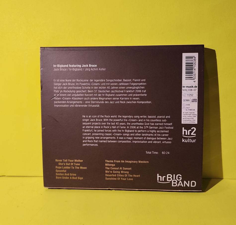 HR-Bigband Featuring Jack Bruce - HR-Bigband Featuring Jack Bruce - 2007 - hrmj 038-07 Used - EX - CDs