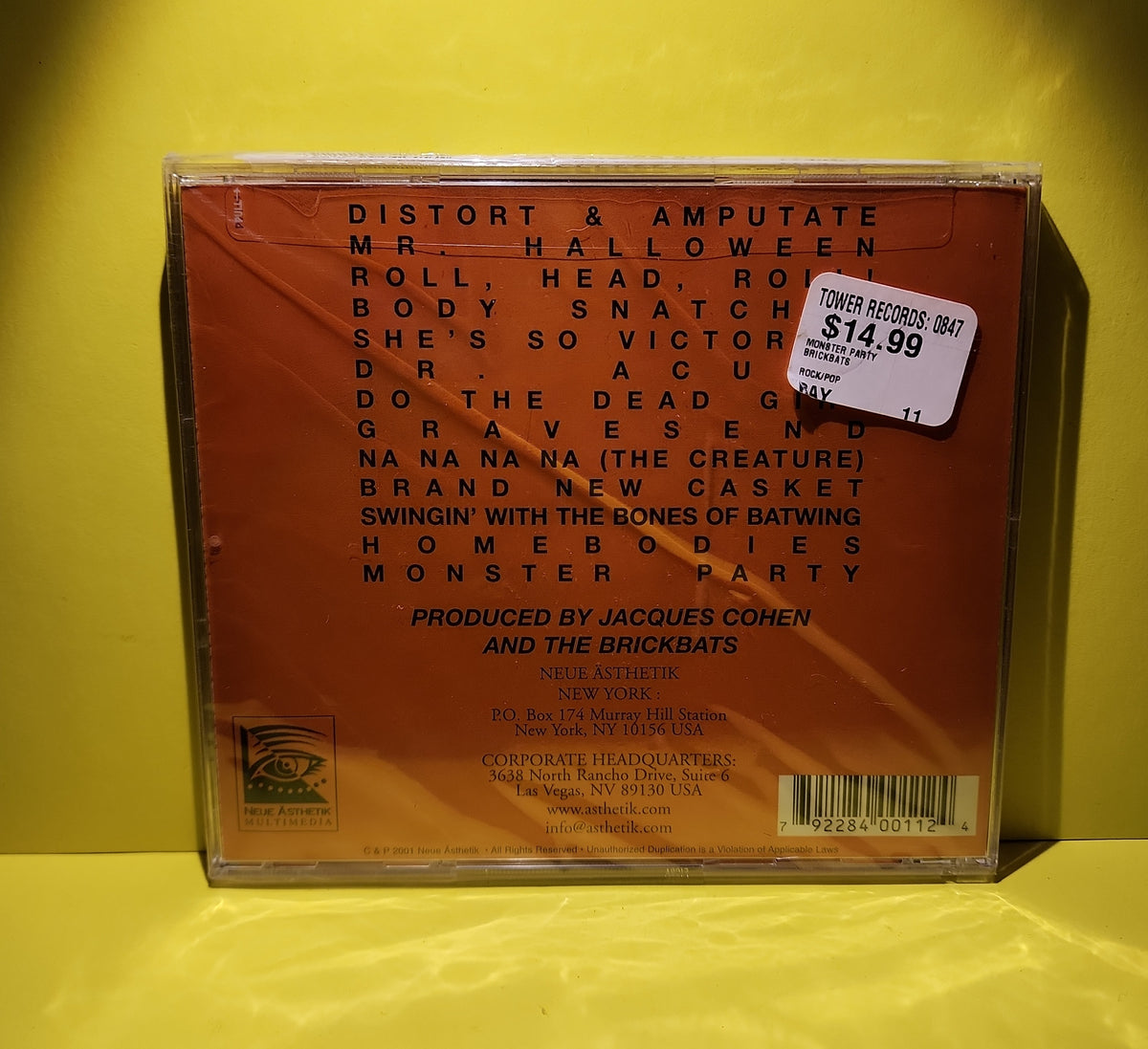 The Brickbats - Monster Party - 2001 - NAM 0011 New - Sealed - CDs