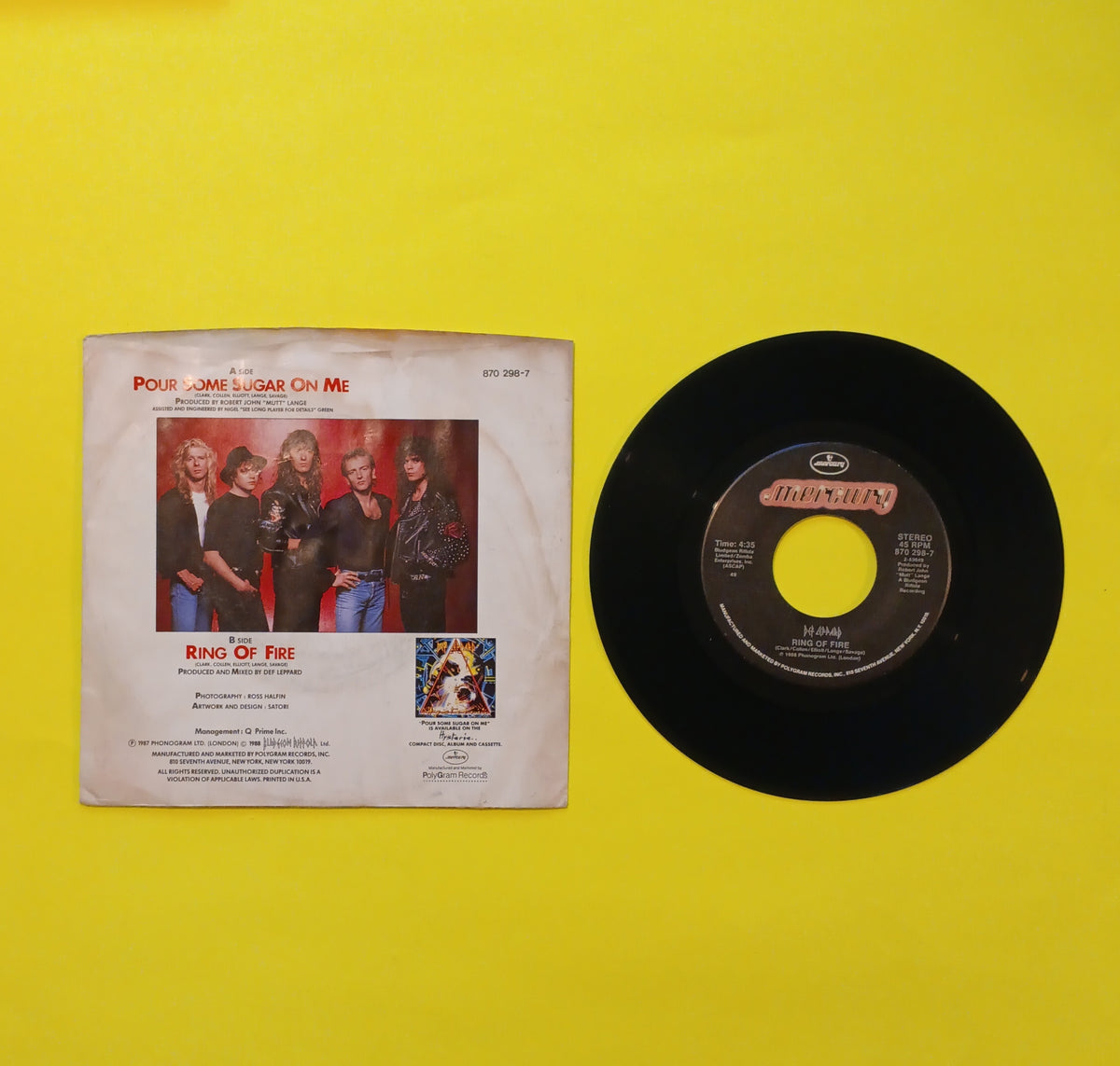 Def Leppard - Pour Some Sugar on Me 7" - 1988 - 870 298-7 Used - VG++ - Vinyl