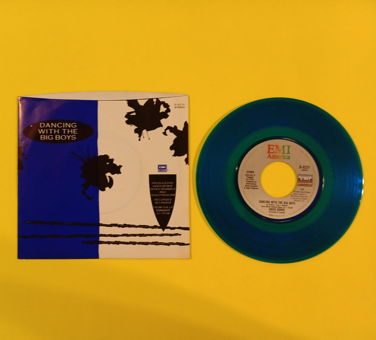 David Bowie - Blue Jean / Dancing with the Big Boys BLUE VINYL - 1984 - B-8231 Used - NM - 7" Vinyl