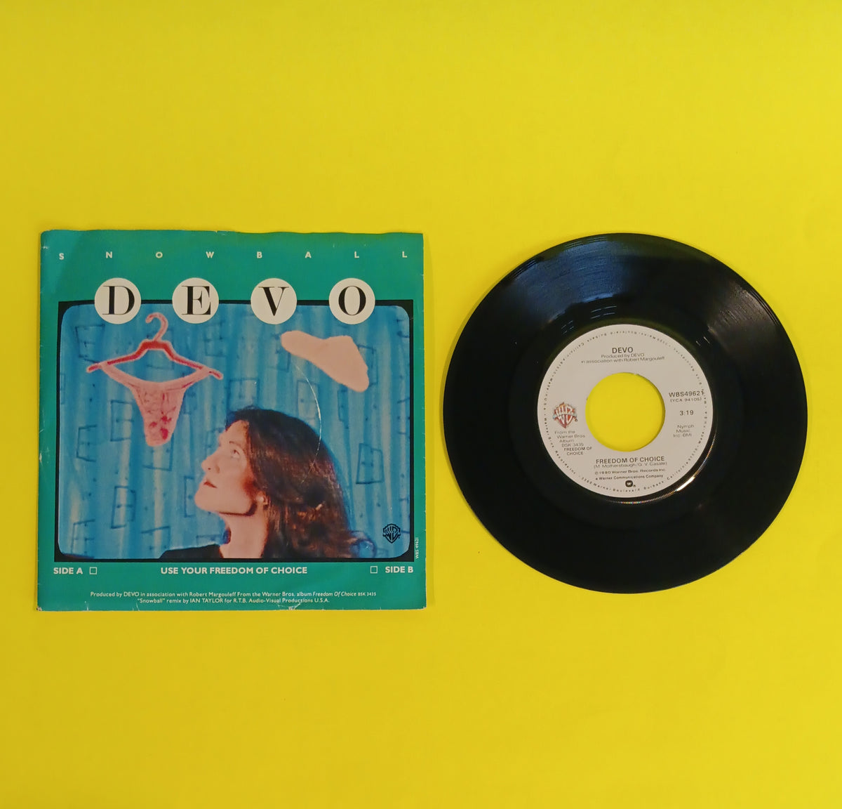 Devo - Snowball / Freedom of Choice 7" - 1980 - WBS 49621 Used - EX - Vinyl