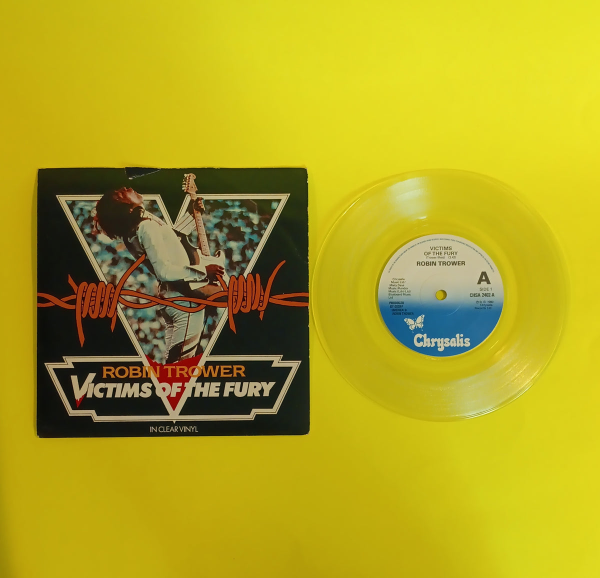 Robin Trower - Victims of the Fury  (UK Clear 7") - 1980 - CHSA 2402 Used - EX - Vinyl