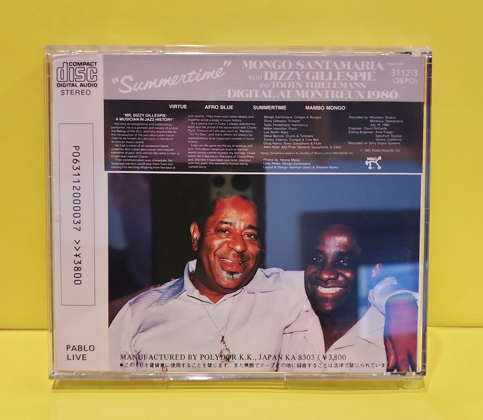 Mango Santamaria with Dizzy Gillespie and Toots Thielemans - Summertime Digital At Montreux 1980 - 1983 - 3112-3 (38PO) Used - VG++ - CDs