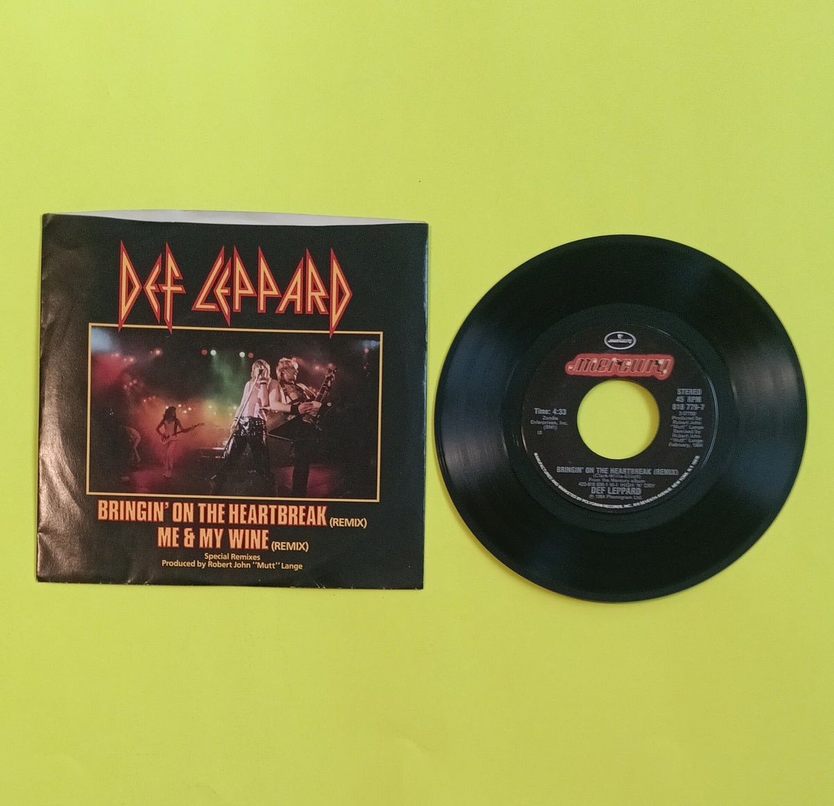 Def Leppard - Bringin' On the Heartbreak (remix) - 1984 - 818 779-7 Used - VG++ - 7" Vinyl