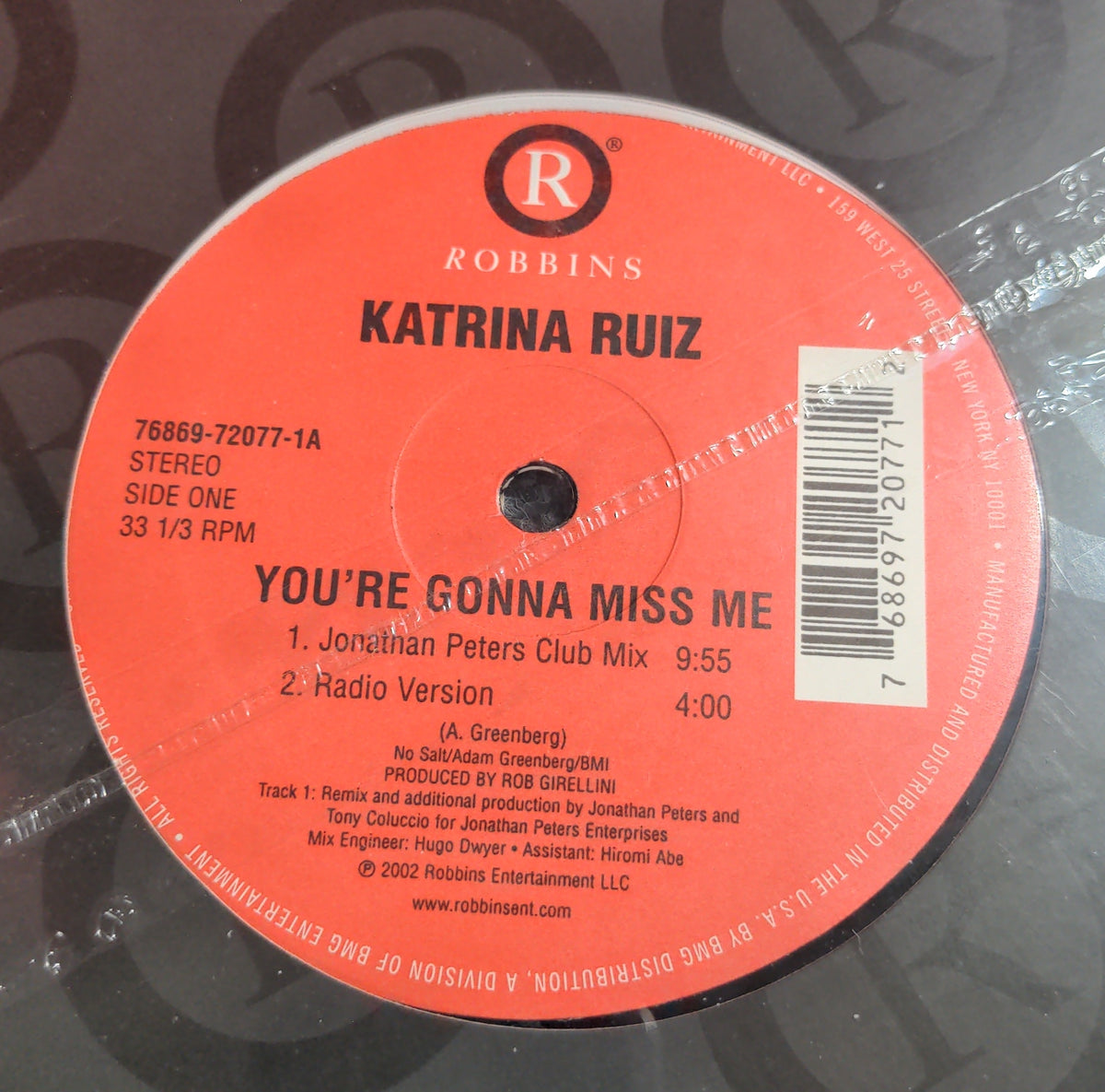 Katrina Ruiz - You're Gonna Miss Me - 2002 - 76869-72077-1 New - Sealed - Vinyl