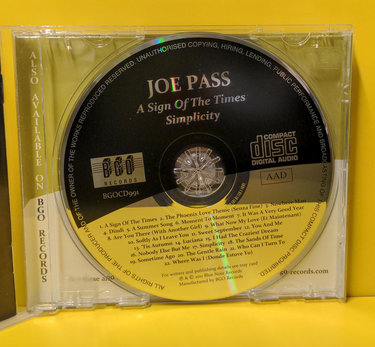 Joe Pass - A Sign Of The Times / Simplicity  - 2011 - BGOCD991 Used - NM - CDs