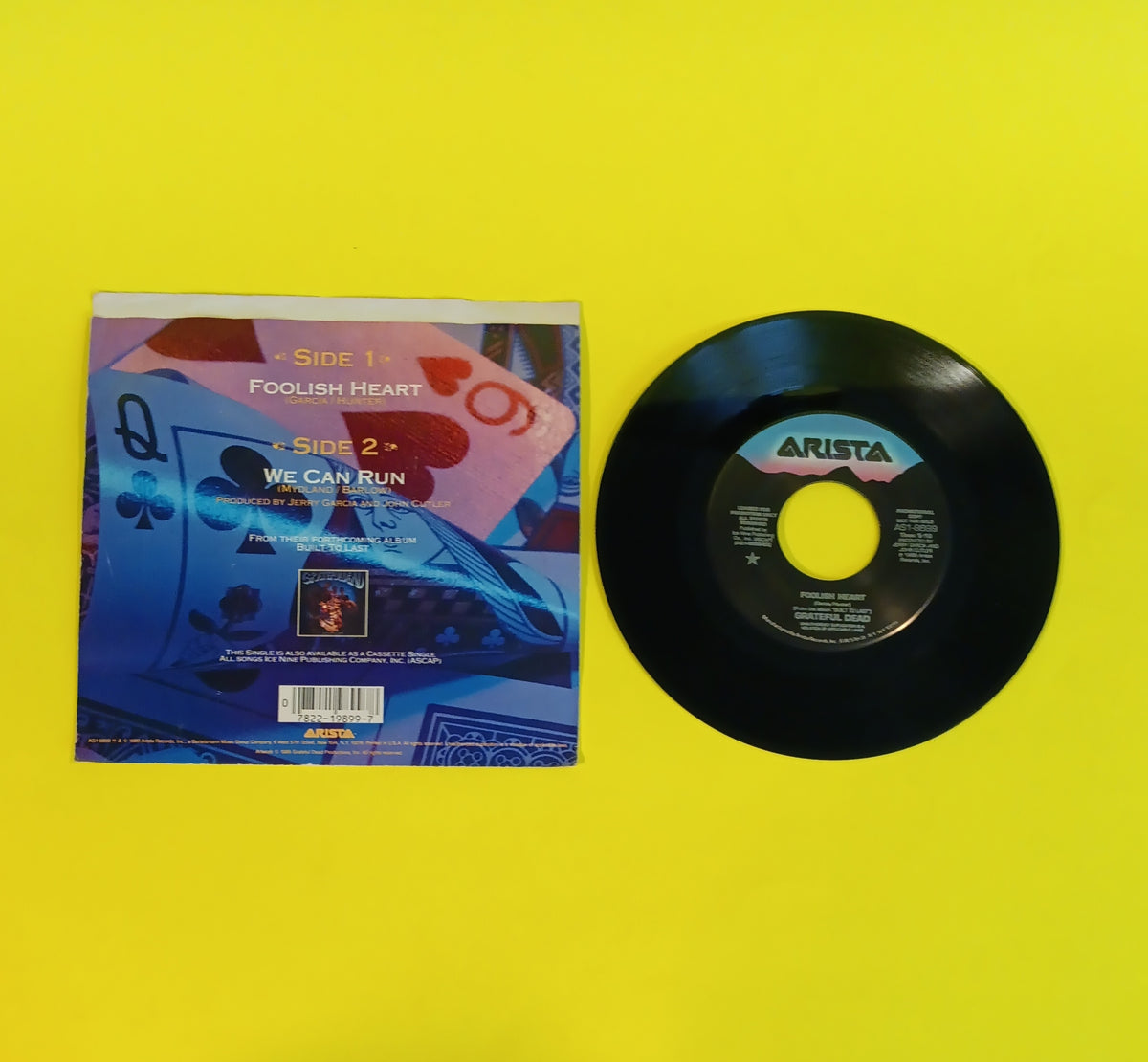 The Grateful Dead - Foolish Heart (Promo 7" Misprint) - 1989 - AS1 9899 Used - VG++ - Vinyl