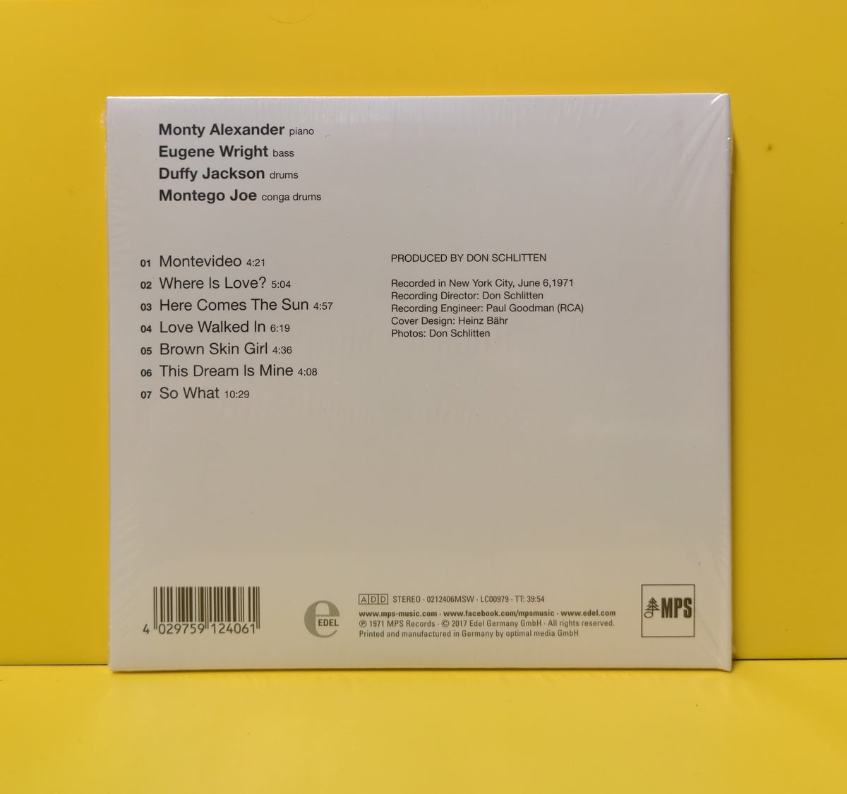 Monty Alexander - Here Comes The Sun - 2017 - 0212406MSW New - Sealed - CDs - Remastered