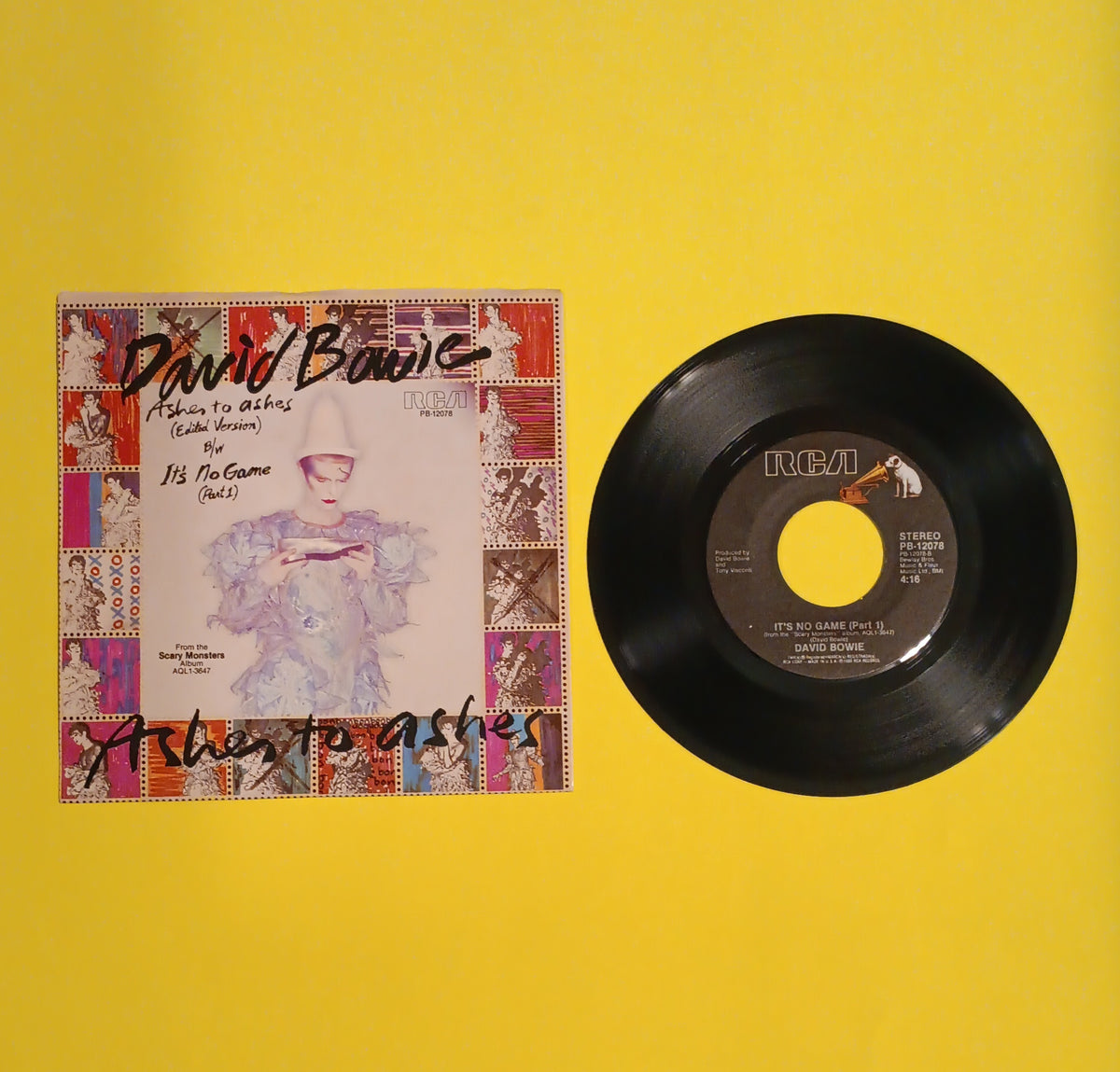 David Bowie - Ashes to Ashes / It's No Game 7" - 1980 - PB-12078 Used - EX - Vinyl