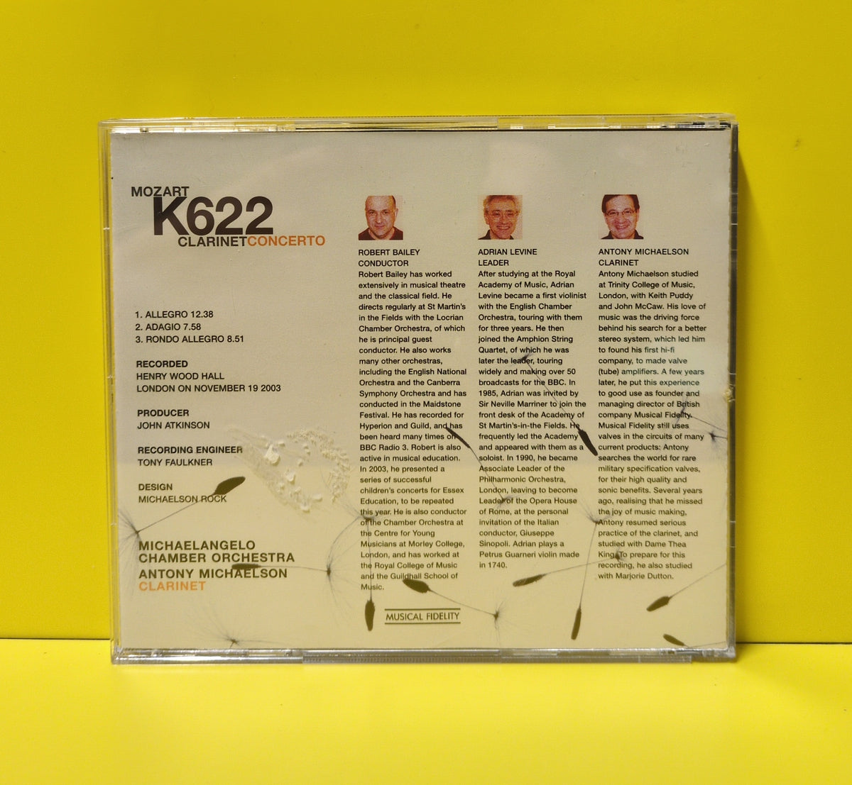 Mozart, Michaelangelo Chamber Orchestra, Antony Michaelson - K622 Clarinet Concerto - 2004 - MF017 Used - EX - CDs