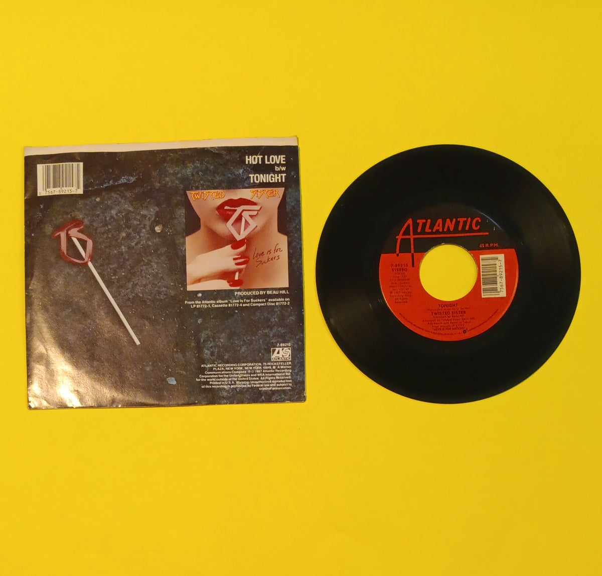 Twisted Sister - Hot Love / Tonight - 1987 - 7-89215 Used - VG+ - 7" Vinyl