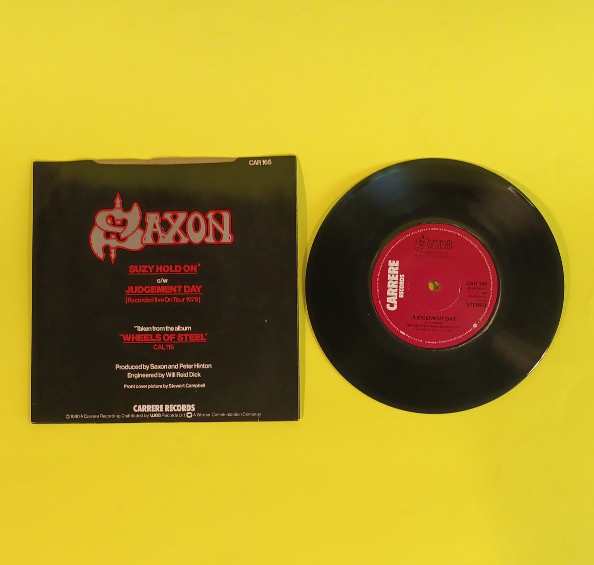 Saxon - Suzy Hold On / Judgement Day (UK 7") - 1980 - CAR 165 Used - EX - Vinyl