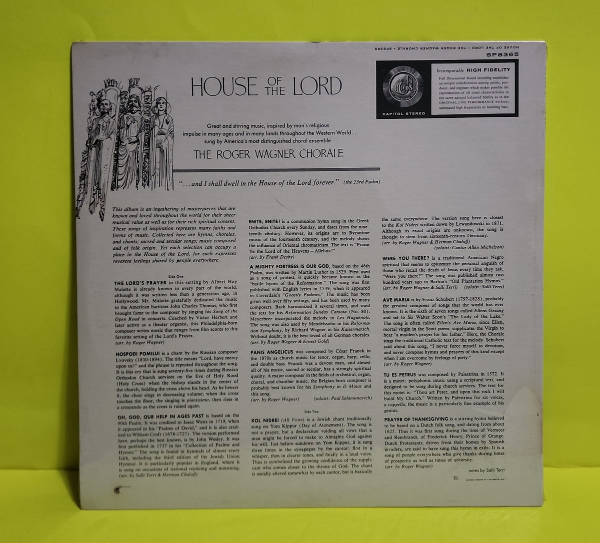 The Roger Wagner Chorale - House Of The Lord - 1959 - SP-8365 New - Sealed - Vinyl