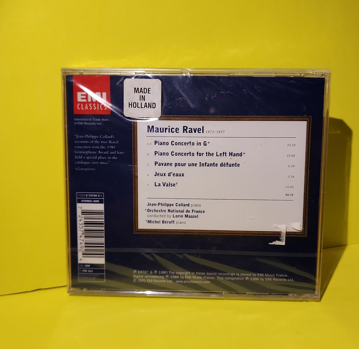 Ravel : Jean-Philippe Collard, Michel Béroff, Orchestre National de France, Lorin Maazel - Piano Concertos - 2001 - 7243 5 74749 2 4 New - Sealed - CDs