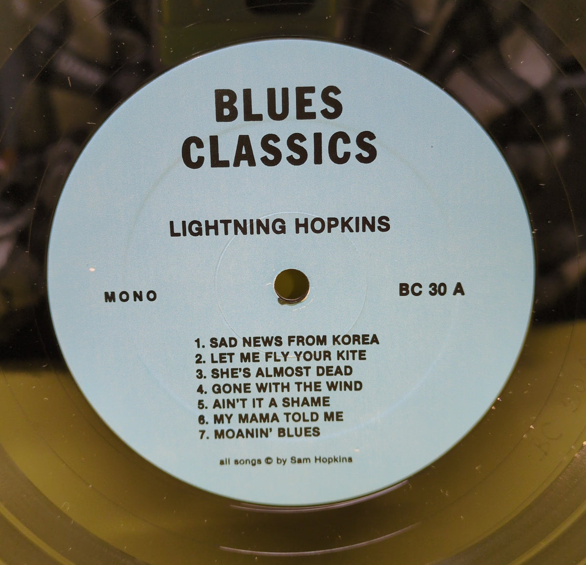 Lightning Hopkins - Houston's King Of The Blues (Historic Recordings 1952-1953) - 1984 - BC 30 Used - EX - Vinyl