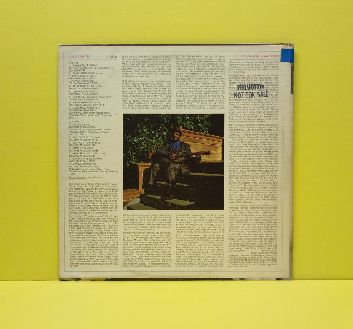 Bukka White - Parchman Farm - 1970 - C 30036 Used - VG++ - Vinyl - Promo