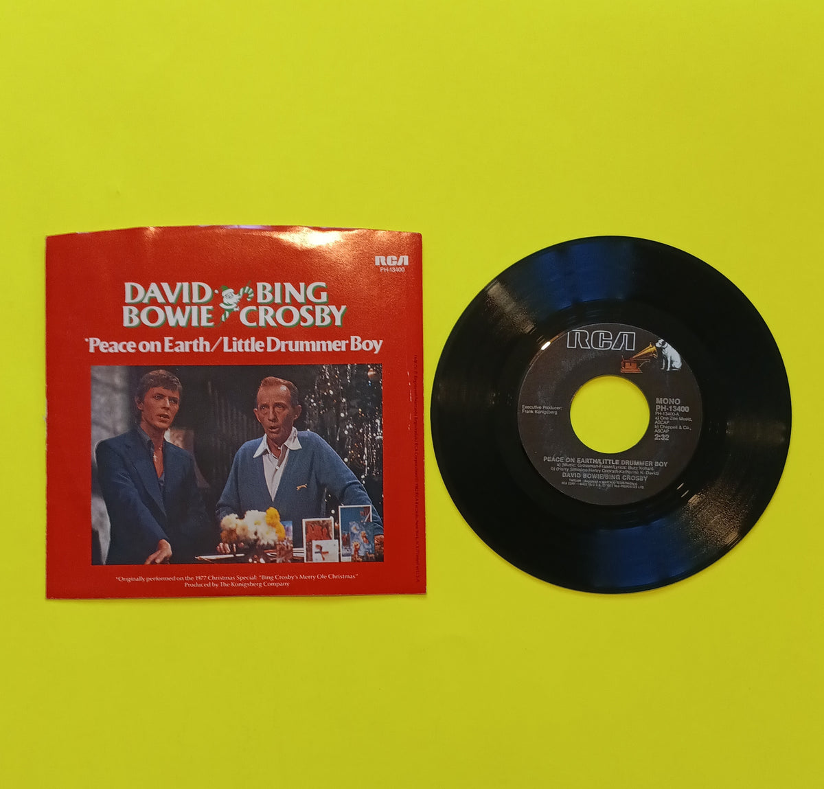 David Bowie & Bing Crosby - Peace On Earth/ Little Drummer Boy 7" - 1982 - PH-13400 Used - VG++ - Vinyl