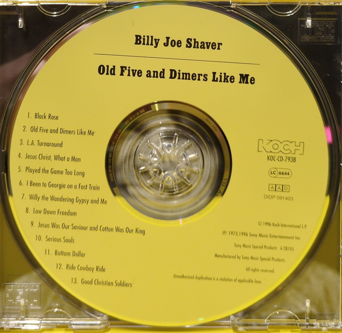 Billy Joe Shaver - Old Five And Dimers Like Me - KOC-CD-7938 Used - EX - CDs - Reissue