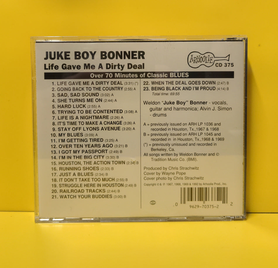 Juke Boy Bonner - Life Gave Me A Dirty Deal - 1992 - CD 375 Used - EX - CDs