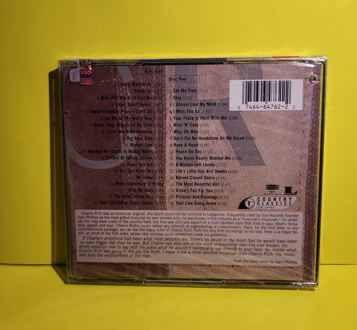 Charlie Rich - Feel Like Going Home: The Essential Charlie Rich - 1997 - E2K 64762 New - Sealed - CDs