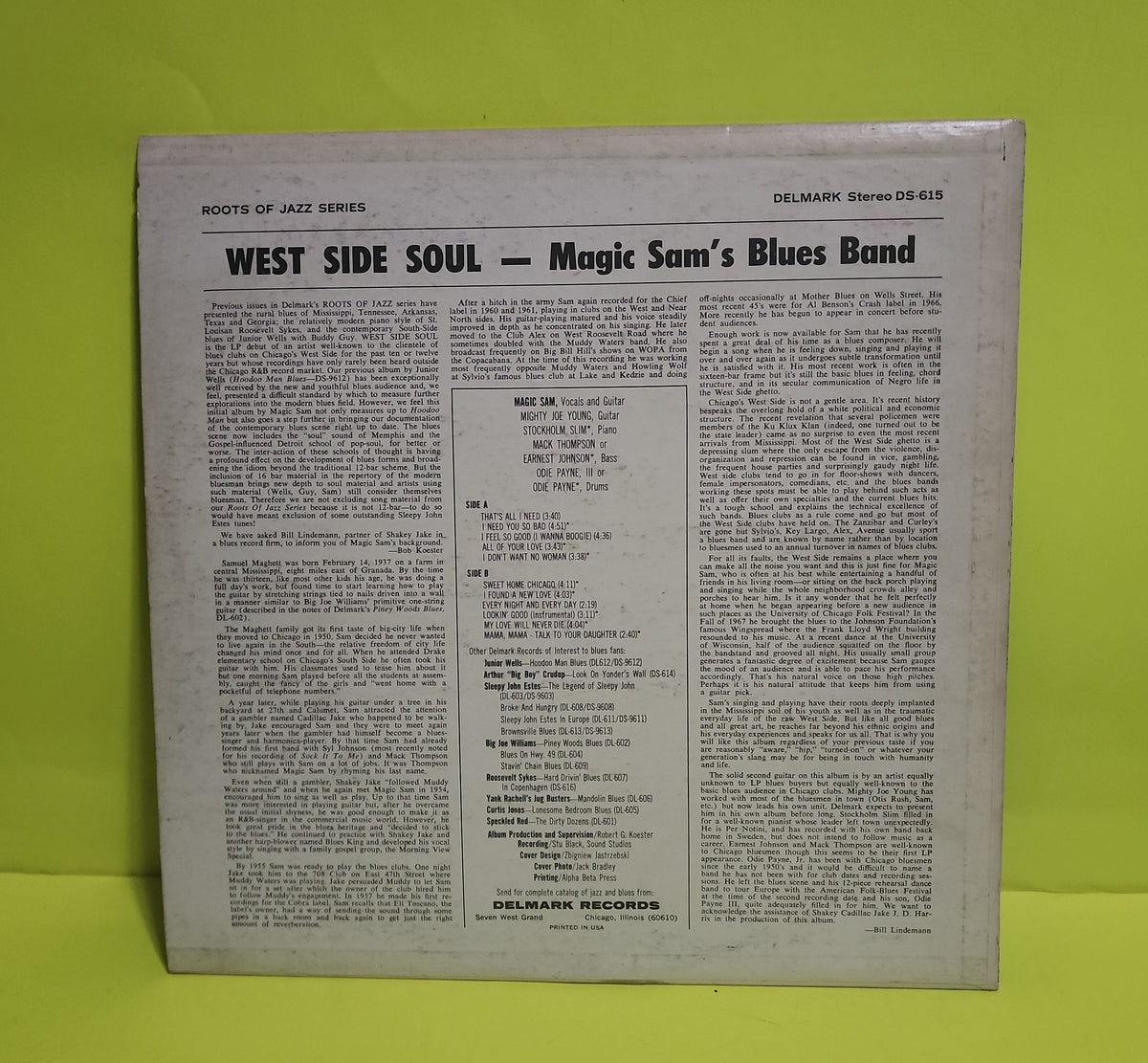Magic Sam Blues Band  - West Side Soul / 1st Press - 1969 - DS-615 Used - VG++ - Vinyl